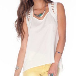 Naked Zebra White Back Track Tank Top